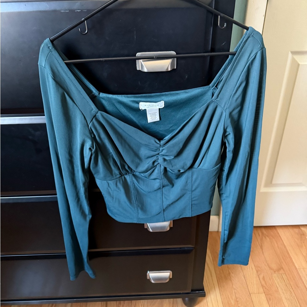 Crop Top Green Blouse